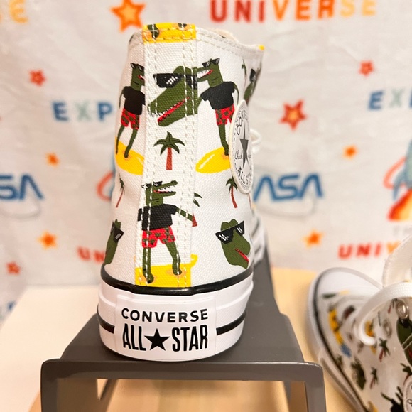 CONVERSE CTAS HI WHITE GATOR 🐊 WOMEN - Picture 7 of 13